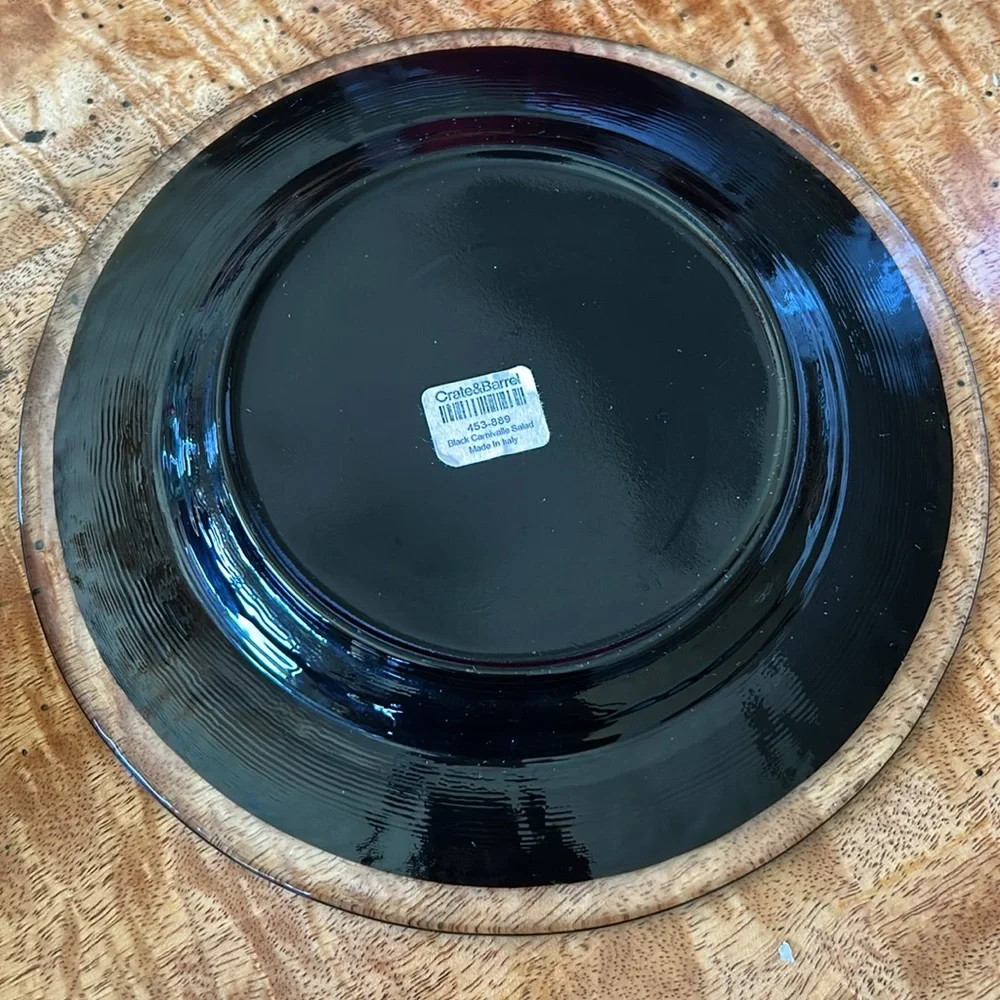 Crate & Barrel Carnivalle Millefiori Italy Colorful Art Glass 8” Plates Set of 4